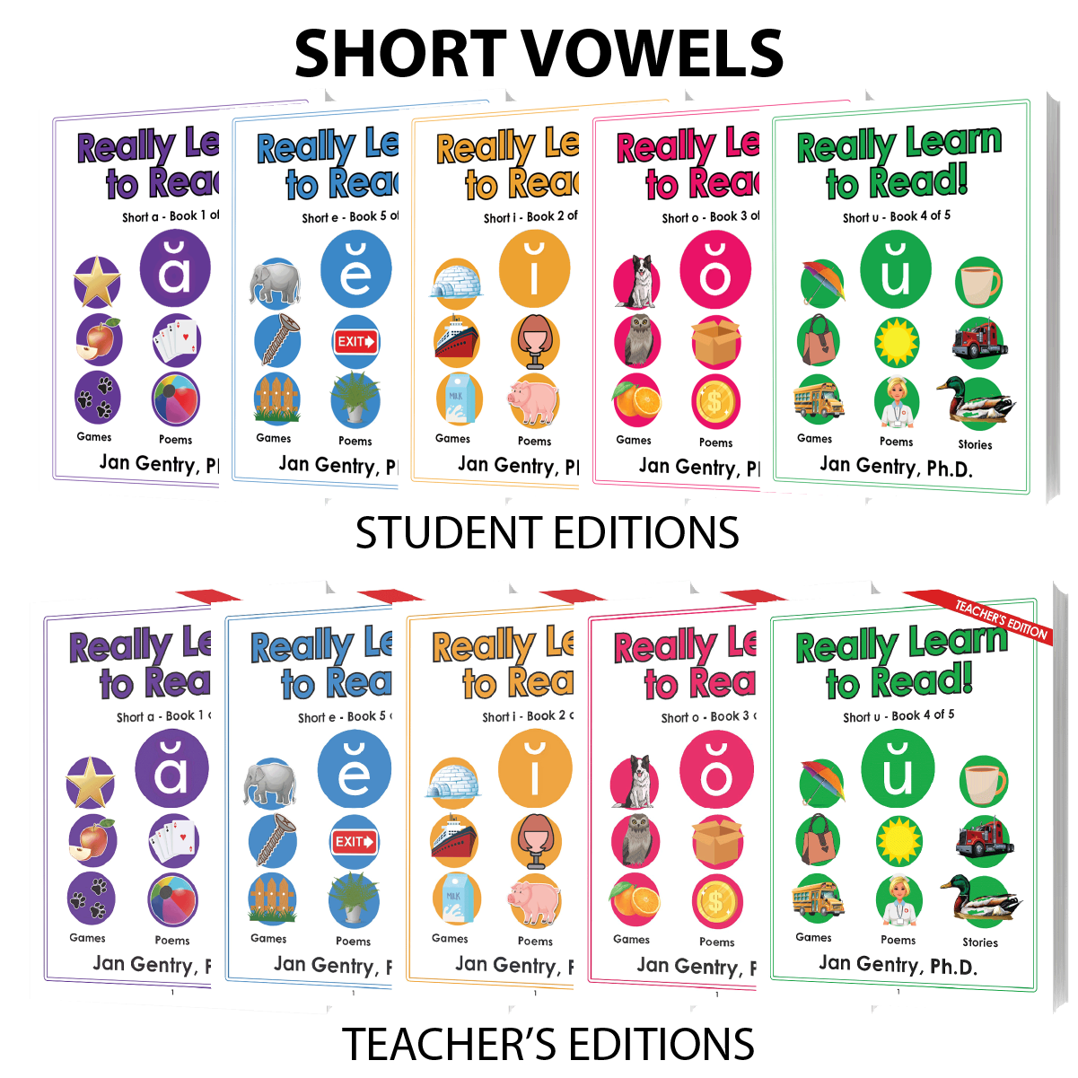 Really Learn To Read! Short Vowel Reading Lesson Book Series by Dr. Jan Gentry